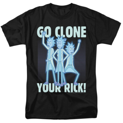 RICK AND MORTY GO CLONE Licensed Adult Men's Graphic Tee Shirt SM-6XL