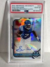 2021 BOWMAN  CHROME ROOKIE RC   REFRACTOR AUTO SAM WILLIAMS COWBOYS PSA 10