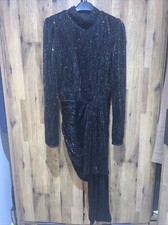 PRETTY LITTLE THING BLACK SEQUIN DRESS SIZE 10