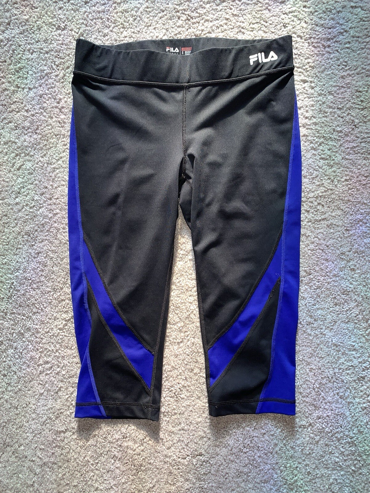 Collant da corsa FILA Capri nero blu reale blocco colore 26" vita donna S