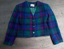 Vintage Miss Pendleton Pure Virgin Wool Tartan Blazer Jacket Made In Usa Small