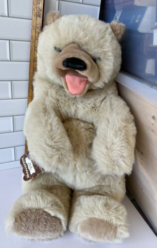RARE  Folktails Realistic Blonde Bear Large Full Body Puppet Folkmanis 22” Tan - Picture 1 of 11