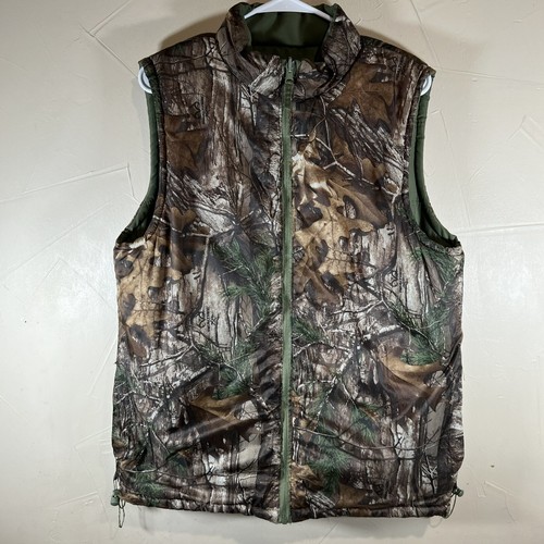 Real Tree Camo Hunting Vest Reversible Puffer Vest Sz Large - Picture 1 of 9