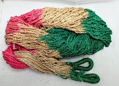 NOS  1970s Portable Hanging Sisal Hammock Indoor Outdoor Camping Minimalist