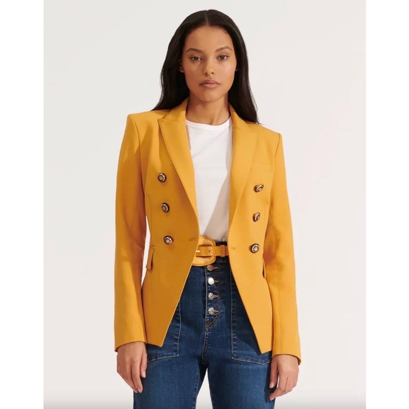 Veronica Beard Miller Dickey Blazer Jacket Saffron Yellow Women's 0