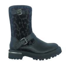 Stivali stivaletti anfibi da bambina scarpe invernali per bimba in pelle nero