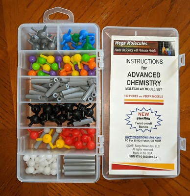 Mega Molecules2011 Advanced Chemistry Molecular Model Set-New Twist on/off Bonds