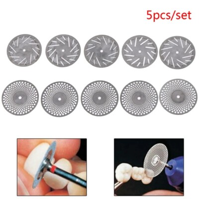 5 Discos De Corte De Diamante De Arena 2 Cara Ultradelgada Blanqueamiento Dental