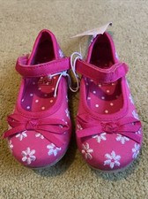 Tesco F&F girls size C5 pink flowery mary jane shoes. BNWT