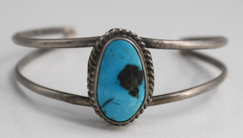 Artisan Sterling Cuff Bracelet Kingman Turquoise … - image 1