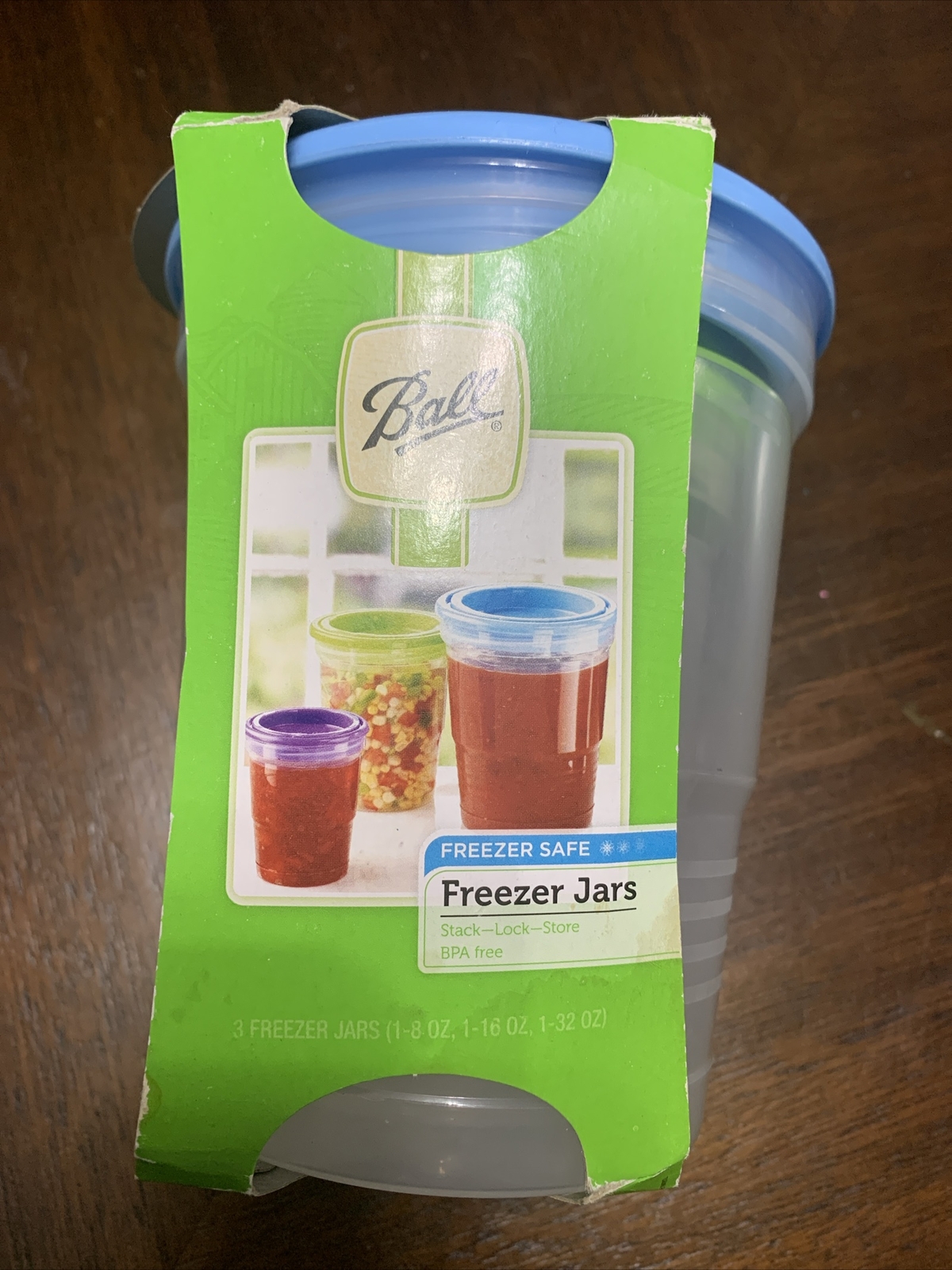 Ball Plastic Freezer Jars Leakproof Lid 3 16,32, 8 oz Everseal Plastic