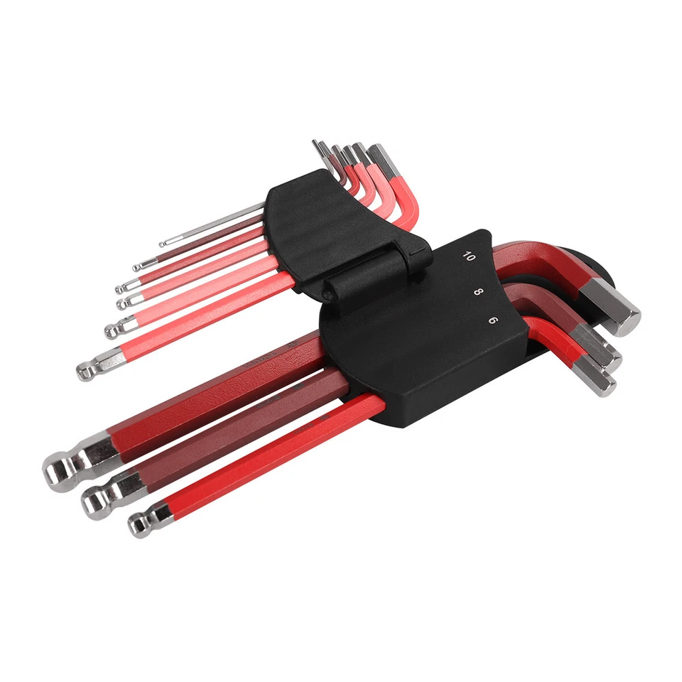 WALTER Innensechskantschlüssel 9-tlg mit Kugelkopf, gummierte Griffe, 1,5 - 10mm - Bild 3 von 4