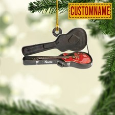 Personalized Guitar Ornament, Guitar Christmas Ornament, Guitarist Ornament