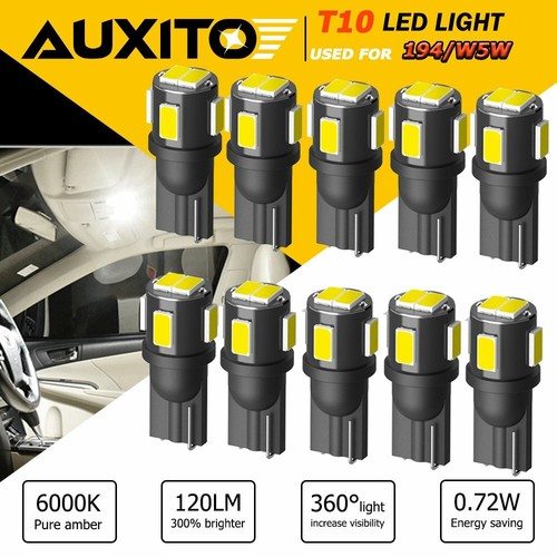 AUXITO 194 168 2825 W5W Rojo T10 Cuña LED Mapa De Estacionamiento Cúpula Puerta Luz Lámpara Bombillas