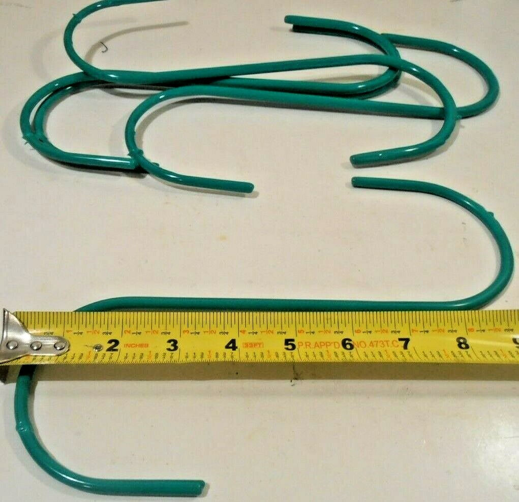 S HOOKS 5PC. S-HOOK 10" INCH JUMBO STEEL GREEN PVC COATED PLANT HANGER |  eBay