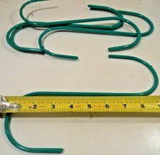 S HOOKS 5PC. S-HOOK 10" INCH JUMBO STEEL GREEN PVC COATED PLANT HANGER