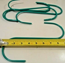 S HOOKS 5PC. S-HOOK 10" INCH JUMBO STEEL GREEN PVC COATED PLANT HANGER