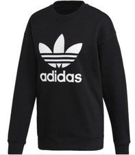 Adidas Originals Women's Trefoil Crew Sweatshirt Black FM3272 f