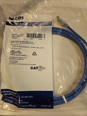Lot Of 8  Belden CAT6+ Patchcord, Bonded-Pair, Blue, 10 ft.