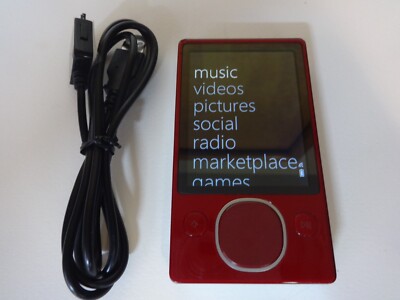 MICROSOFT  ZUNE  RED  80GB...NEW BATTERY...