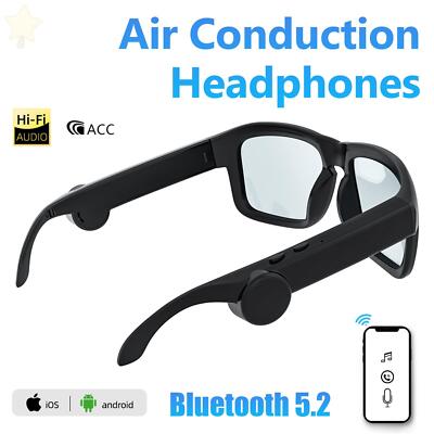 Bluetooth 5.2 Smart Glasses Headset Wireless Sunglasses Outdoor Sport Earphones