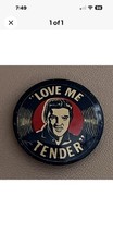 Elvis 1956 Green Duck Co Button / Pin / Love Me Tender  / Direct From Memphis