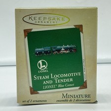 Hallmark Ornament 2003 Miniature Steam Locomotive and Tender Lionel Blue Comet