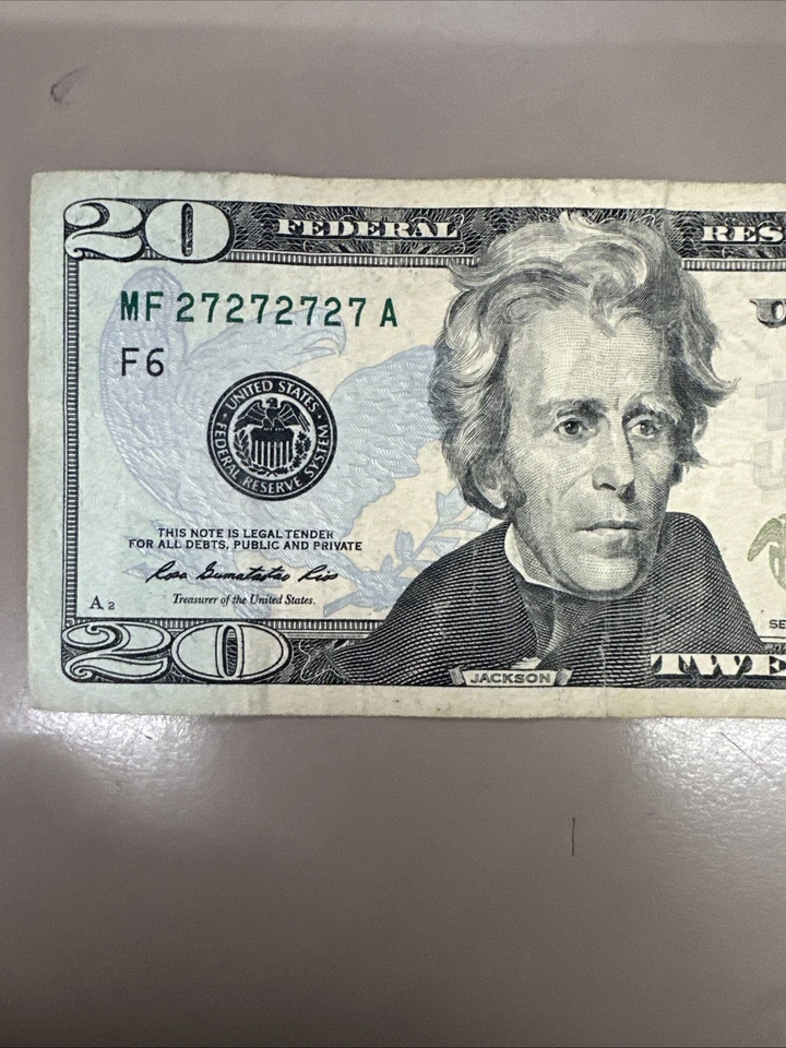 20 dollar bill Super fancy serial number.27272727 - Image 3 of 4