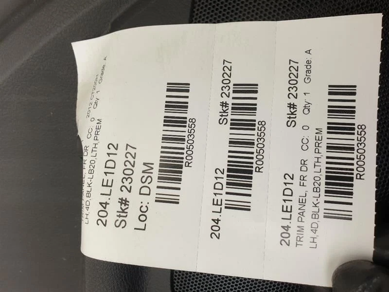 Lexus CT200H 2012 Premium panel de puerta delantera lado del conductor Foto 4 de 4