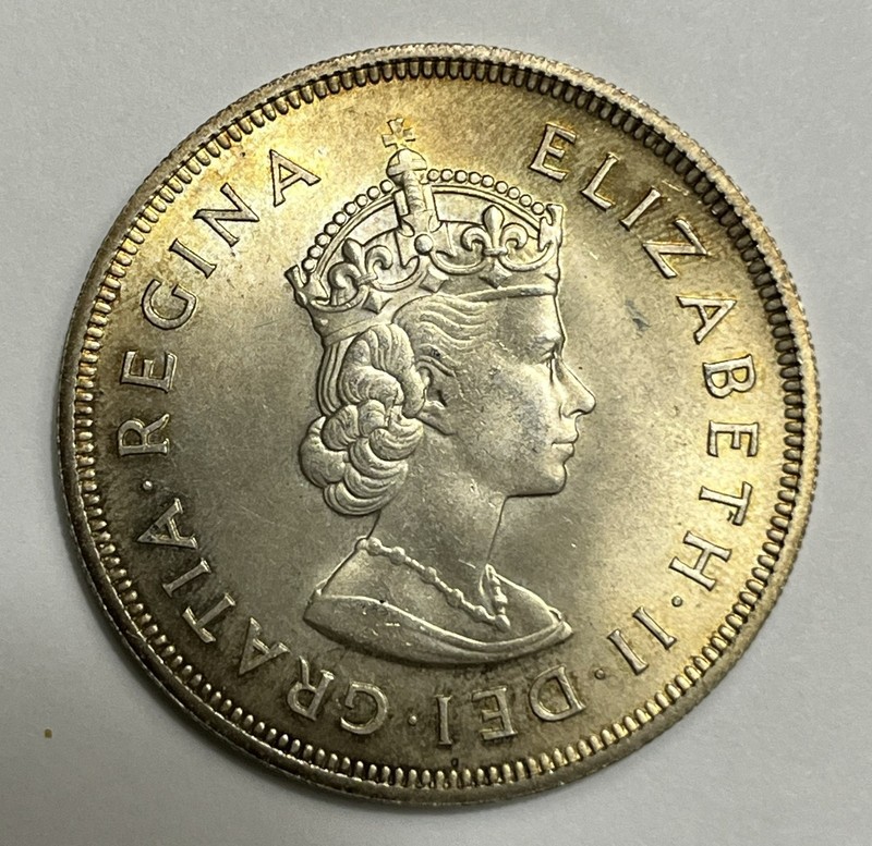 1959 BERMUDA CROWN ,     *** BU ***  SILVER  *** TONED ***