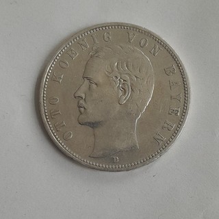 Alte 5 Mark Silbermünze Deutsches Reich Otto König Von Bayern 1903 D