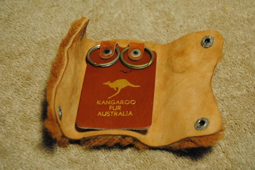 Vintage Kangaroo Fur Key Holder Austraila Key Fob Keeper