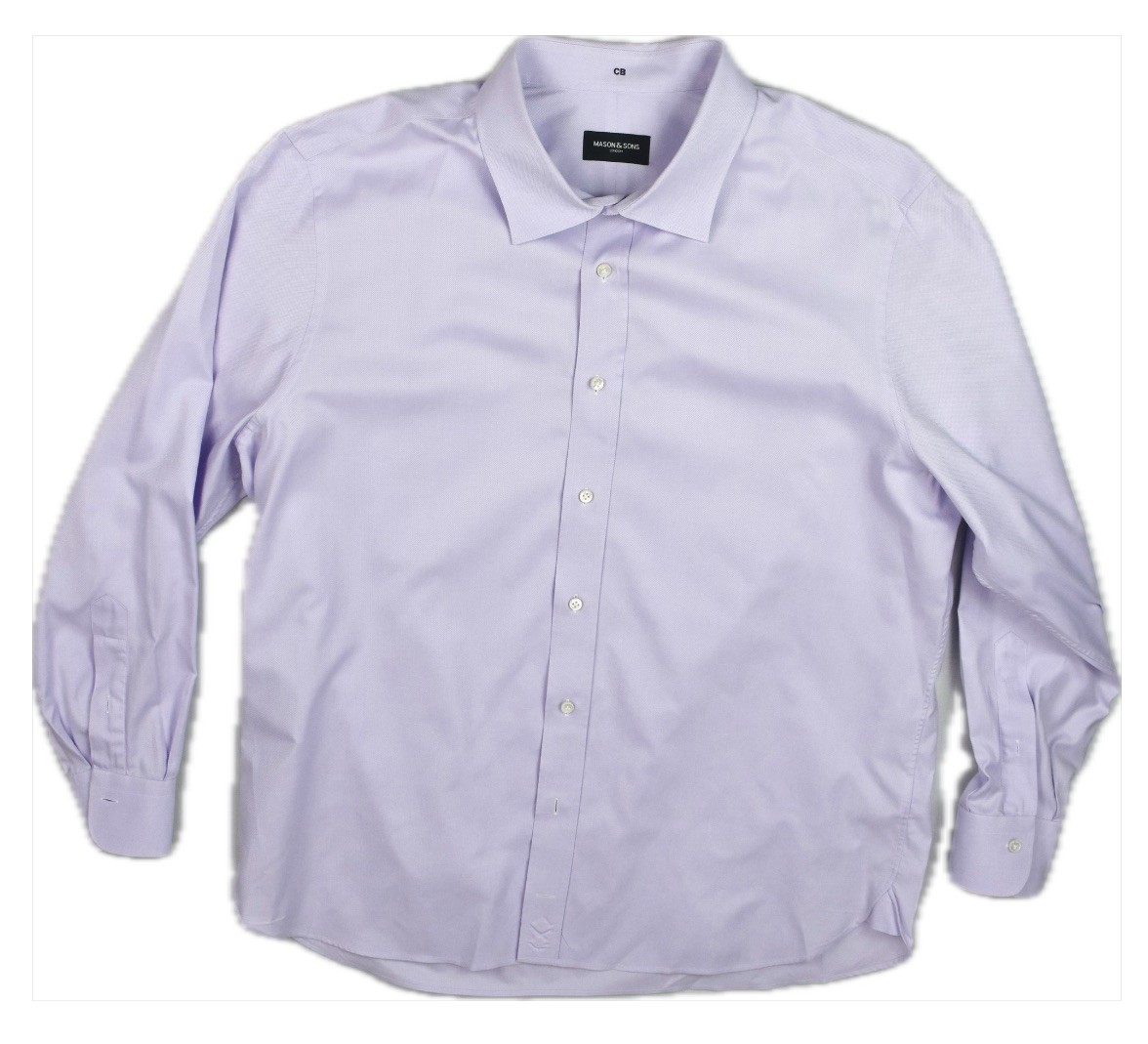 FILA Camicia uomo Mason & Son London BESPOKE cotone tinta unita 18 file Savile qualità