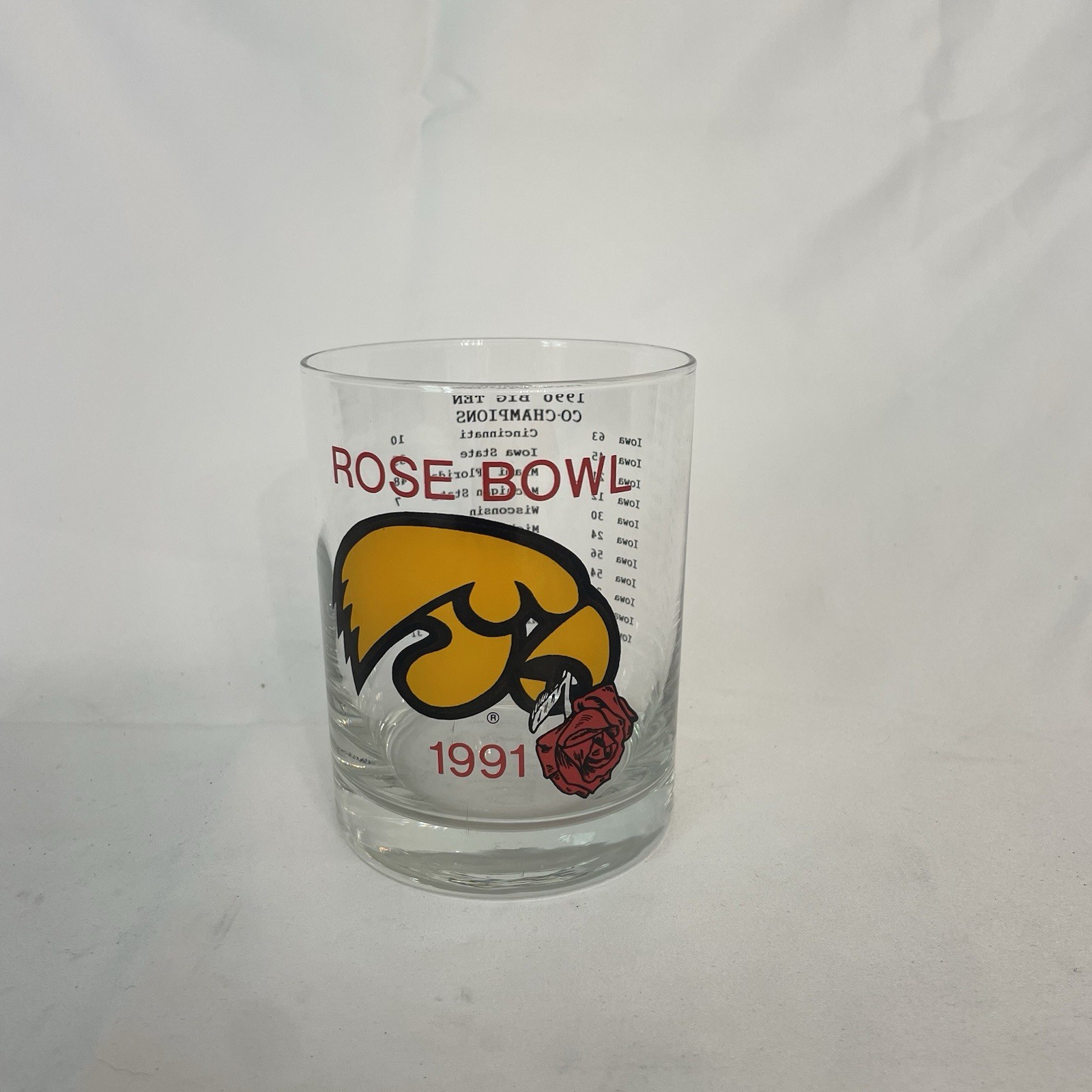 Iowa Hawkeye 1991 Rose Bowl High Ball Glass Collectibles