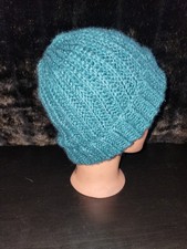 Crocheted Light Weight Green Ribbed Beanie