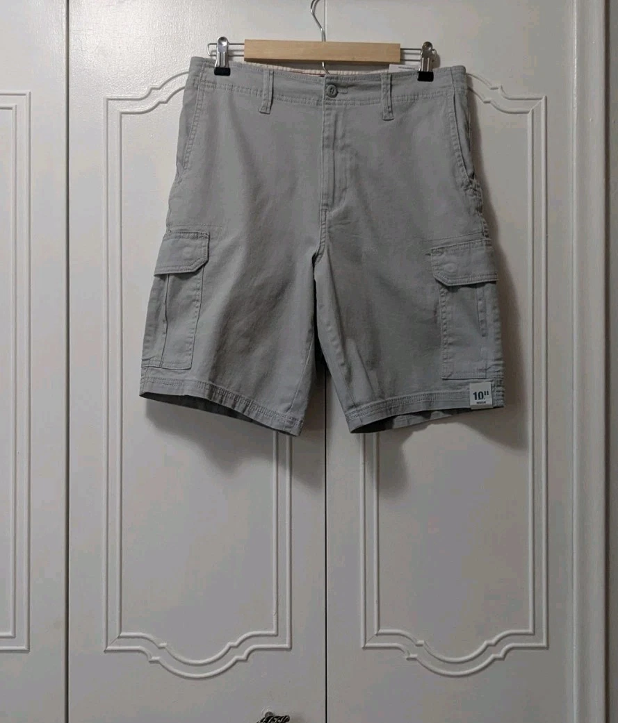 G George Men's Gray Cargo Short Stretch With Pockets Cotton Size 30 NWT hiking