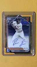 2024 Bowman Chrome Draft DAKOTA JORDAN Gold Wave Refractor Auto /50 1st Giants