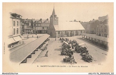 AXU-P3-0198-76 - SAINT-VALERY-EN-CAUX - Der Marktplatz