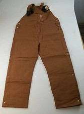 NWT Carhartt Loose Fit Firm Duck Bib Insulated Men Overall 2XL Reg OR6672-M