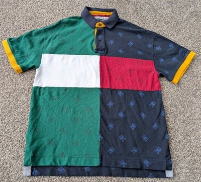 TOMMY HILFIGER X ANTHONY RAMOS Monogram Polo Shirt Men's M Colorblock