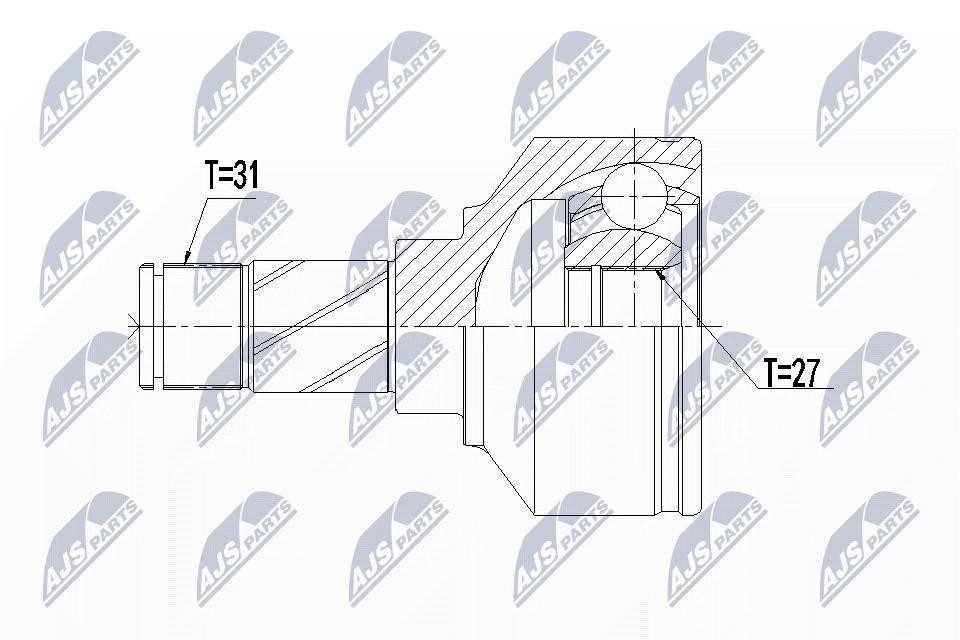 NTY Set Giunto Albero Motore NPW-VV-106 Per Volvo, Asse Anteriore Sinistra - Immagine 3