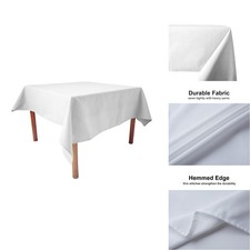 Weavric Rectangle Tablecloth 60 X 84 Inches White Linen