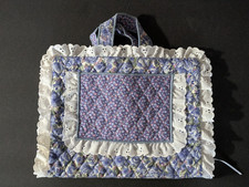 Bear Mountain Creations Quilted Blue/White /Pink Floral Bible Cover w/ Pockets