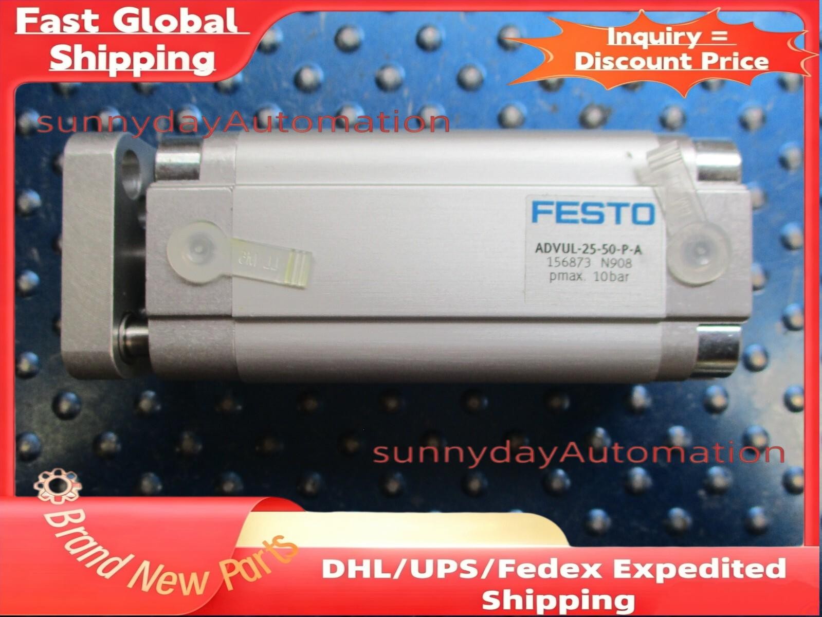 NEW FESTO COMPACT PNEUMATIC CYLINDER ADVUL-25-50-P-A 156873