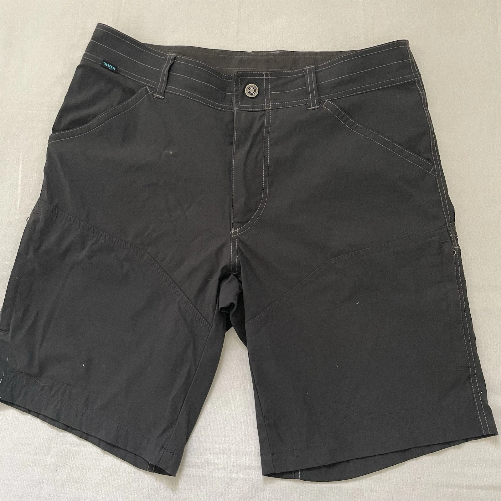 Kuhl Renegade Cargo Hiking Shorts Men’s 34 Charcoal Gray Nylon Stretch Travel