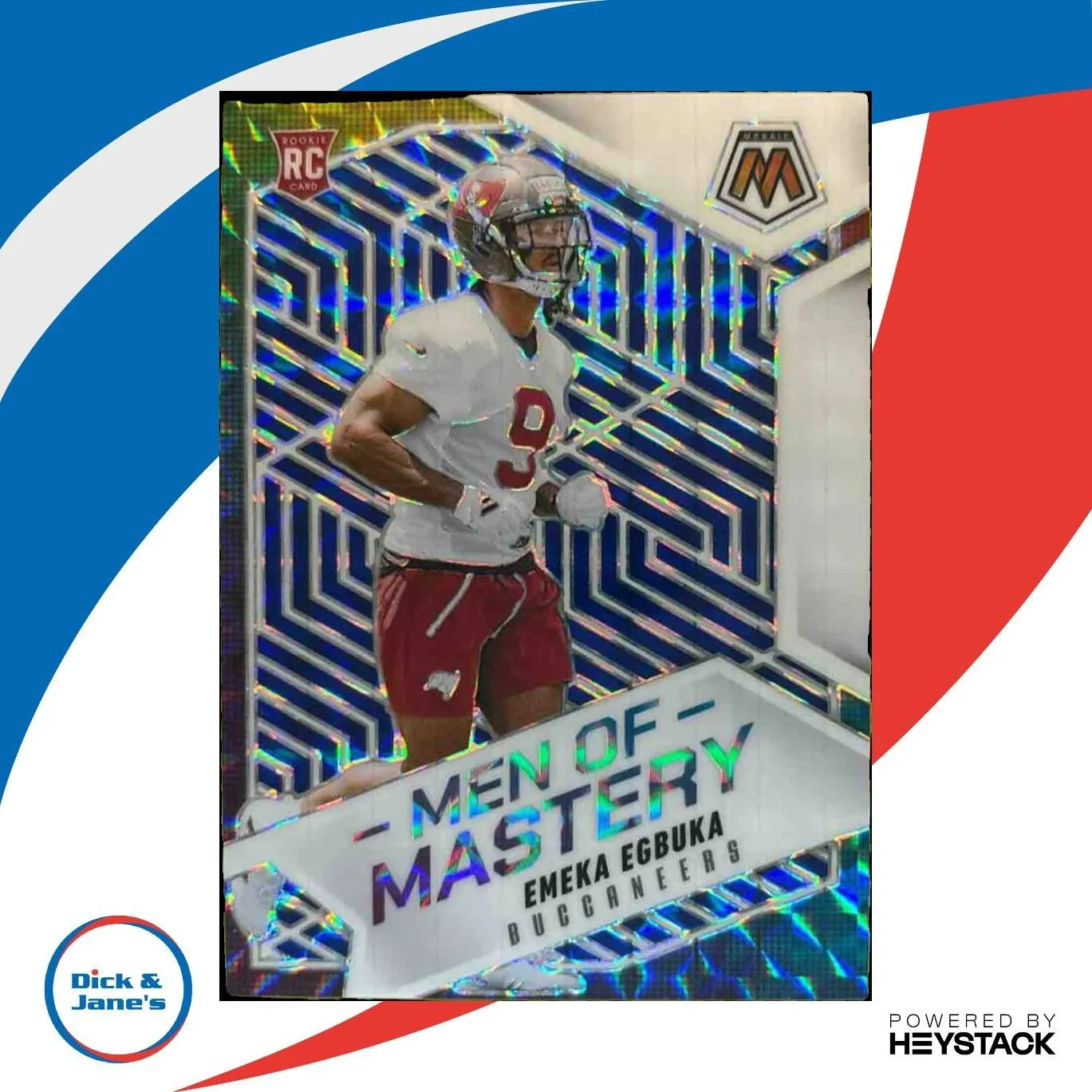 2025 Panini Mosaic Emeka Egbuka Men of Mastery Blue /99 #15 RC Buccaneers