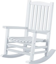 Wooden Rocking Chair Outdoor Oversized Porch Rocker Chair,Patio Wooden Rocker W/