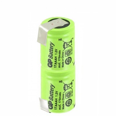 GP GP16AAAM 2er Säule NiMH Akku 1/3AAA 2,4 Volt 170mAh mit U-Lötfahnen, Abmessun