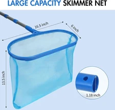 Extra Large Pool Skimmer Net, Pool Net with Frame Pool Leaf Collector with Fi...