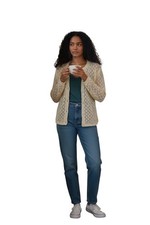 Vintage Granny Cardigan Open Knit Sweater Cottage Core Whimsical Women's Large